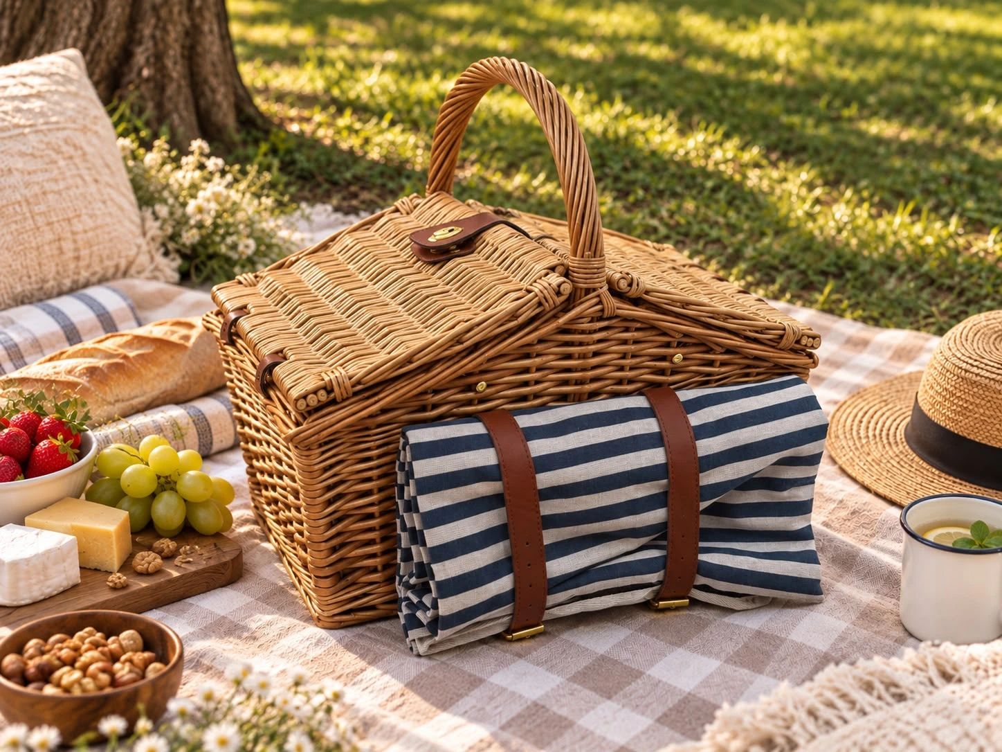 Canasta Picnic Grande Azul - Image 2