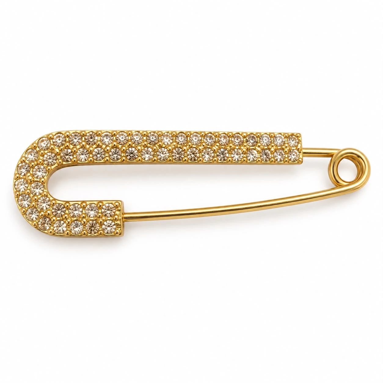 Prendedor Alfiler dorado con cristales - Image 2
