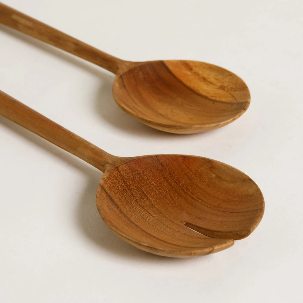 Set de cubiertos para ensalada madera de teca - Image 2