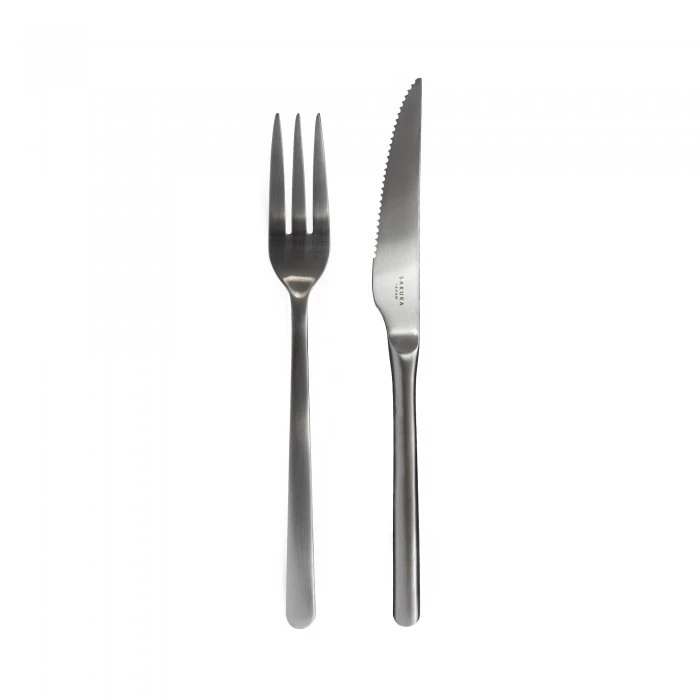 SET X12 PIEZAS SAKURA TENEDOR Y CUCHILLO P/ ASADO - Image 2