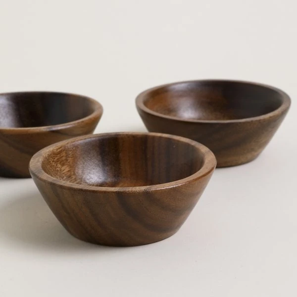 Set de 3 copetineros conicos acacia