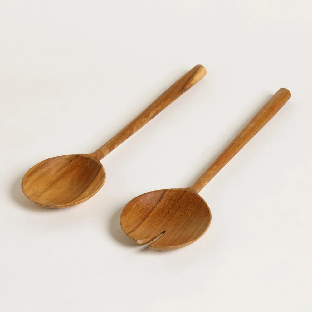 Set de cubiertos para ensalada madera de teca