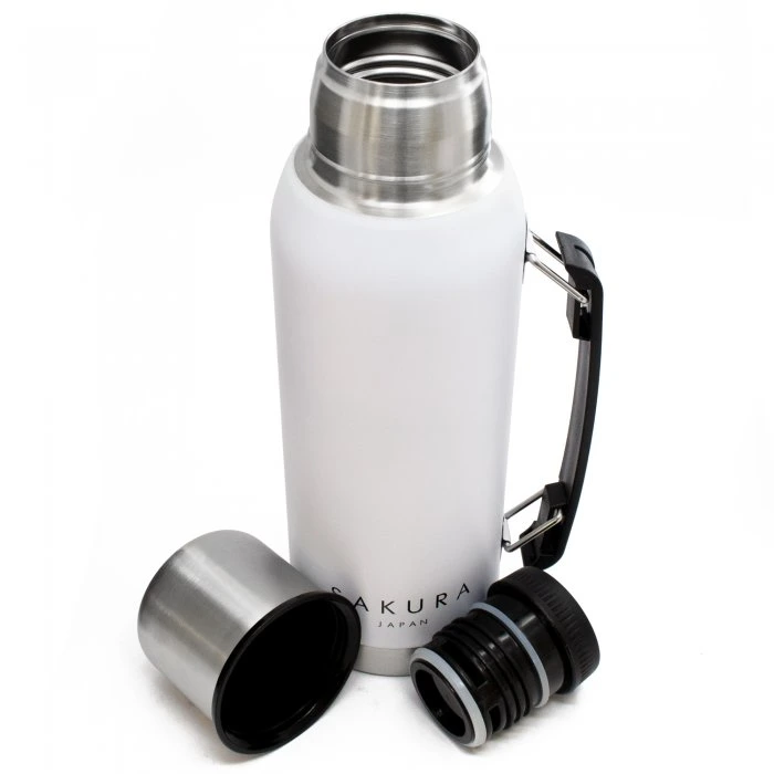 TERMO SAKURA CLASICO DE ACERO INOXIDABLE 1L BLANCO - Image 2
