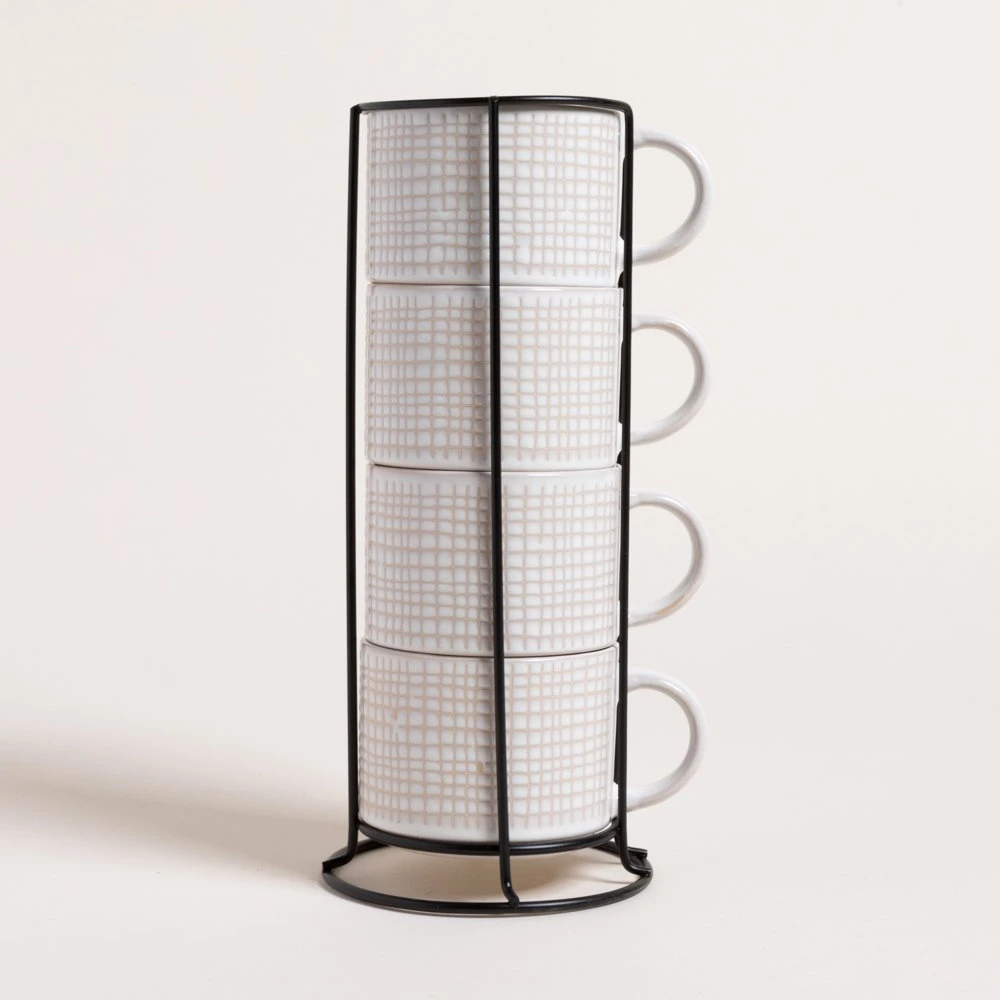 Set x 4 tazas Squares en rack