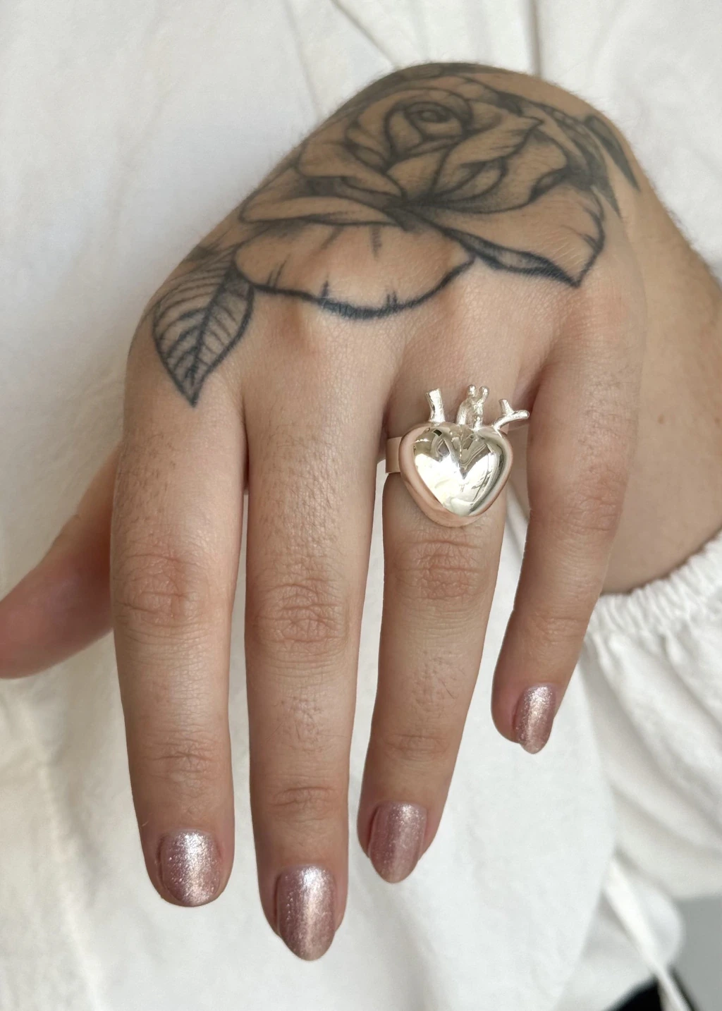 Anillo Corazón con Arterias