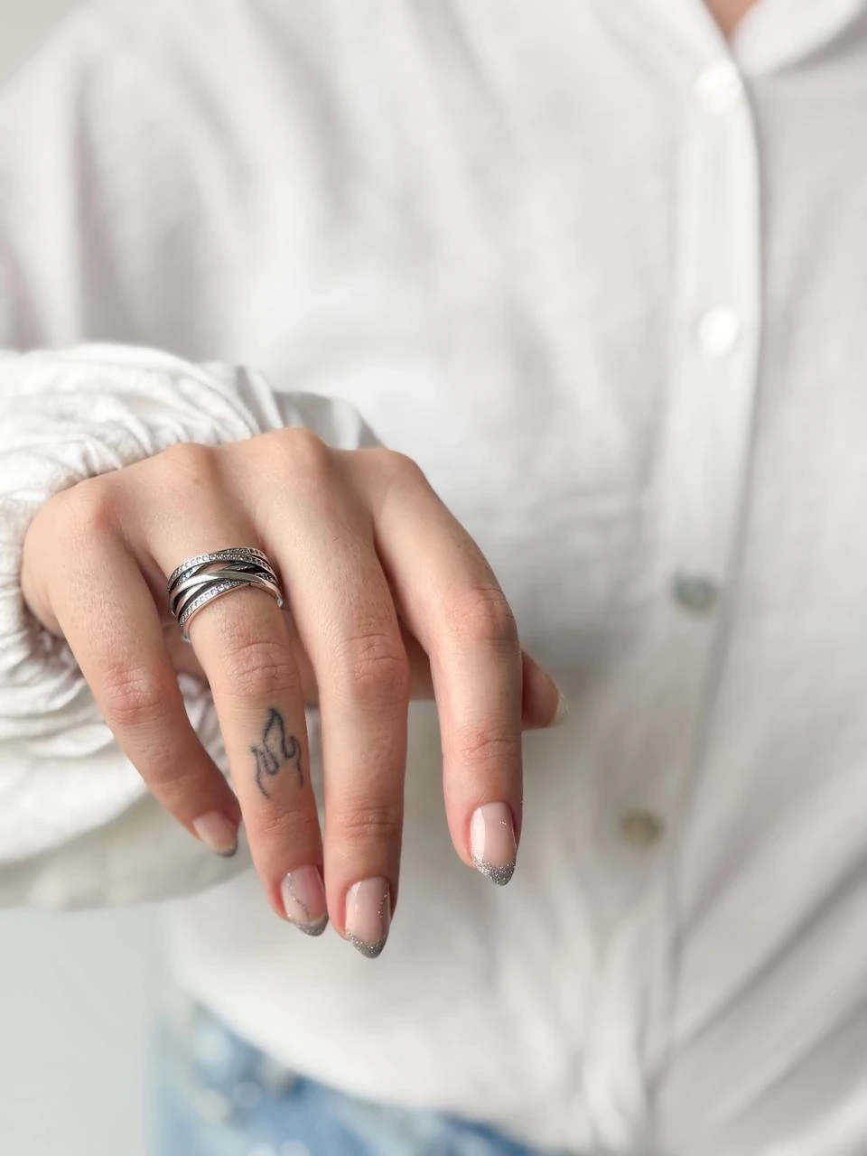 Anillo mil hilos con cúbics