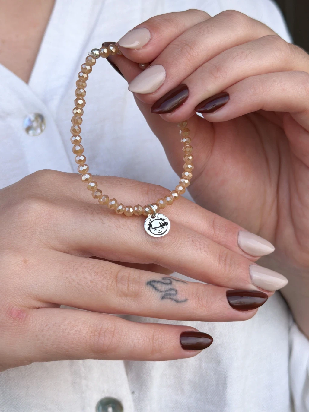 Pulsera Cristal + Dije de Hijo/a
