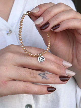 Pulsera Cristal + Dije de Hijo/a
